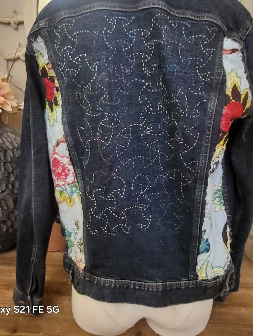 Old Navy Medium Blue Jean Jacket with Contrast Stitching